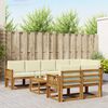 vidaXL Outdoor-Sofagarnitur mit Kissen 9 pcs Natur und Creme