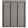 vidaXL Kleiderschrank mit F&auml;chern und Stangen Grau 150x45x175cm Stoff