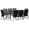 vidaXL Garten Essgruppe 9 pcs Schwarz und Anthrazit 160 x 80 x 73 cm