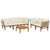 vidaXL 6 pcs Massives Akazienholz & Seil Natur