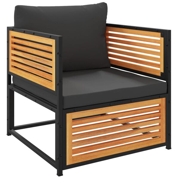 vidaXL Gartensessel mit Kissen Massivholz Akazie