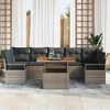 vidaXL Garten-Sofa-Set mit Kissen mit Kissen 8 pcs Grau und Braun