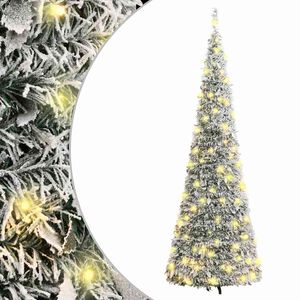 vidaXL Pop-Up-Weihnachtsbaum K&uuml;nstlich Beschneit 50 LEDs 120 cm