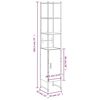 vidaXL Badschrank Räuchereiche 33x33x185,5 cm Holzwerkstoff