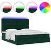 vidaXL Ottoman-Bett mit Matratzen & LEDs Dunkelgr&uuml;n 160x200 cm Samt