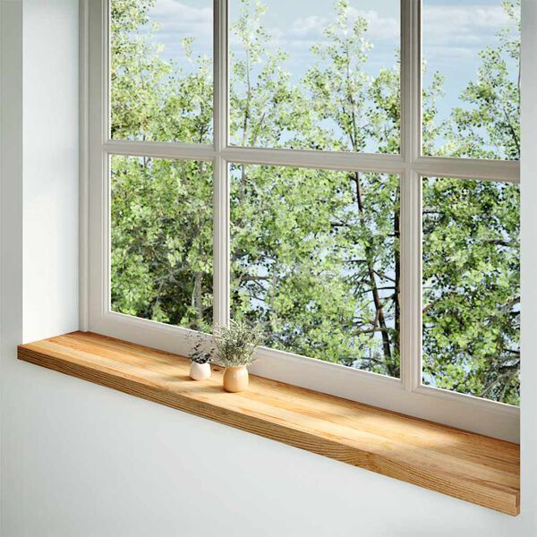 vidaXL Fensterbänke 2 Stk. Hellbraun 160x25x2 cm Massivholz Eiche