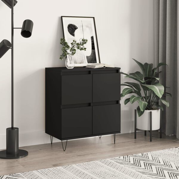 vidaXL Sideboard Schwarz 60x35x70 cm Holzwerkstoff