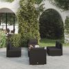vidaXL 5-tlg. Garten-Lounge-Set mit Kissen Poly Rattan Schwarz