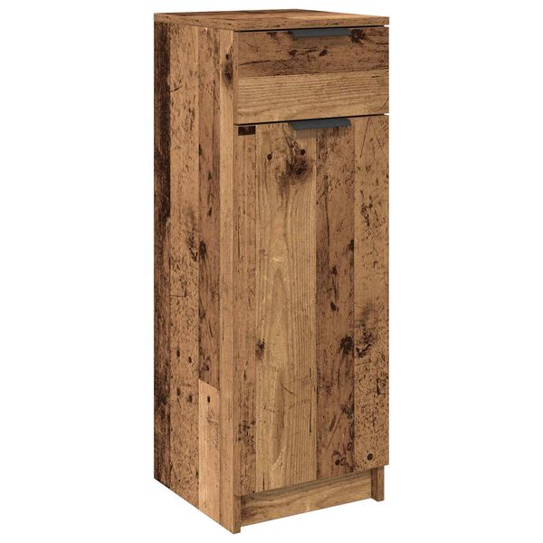 vidaXL Badezimmerschrank mit T&uuml;r Altholz 32 x 34 x 90 cm Holzwerkstoff