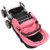 vidaXL Tandem-Kinderwagen Stahl Rosa und Schwarz