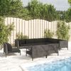 vidaXL 10-tlg. Garten-Lounge-Set mit Kissen Poly Rattan Dunkelgrau