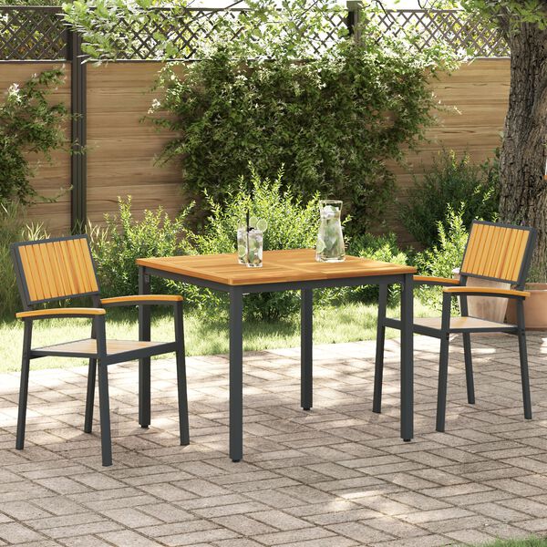 vidaXL Garten Essgruppe 3 pcs Schwarz und Braun