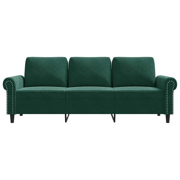 vidaXL 3-Sitzer-Sofa Dunkelgr&uuml;n 180 cm Samt