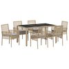 vidaXL Garten Essgruppe 7 stk. Beige Poly-Rattan
