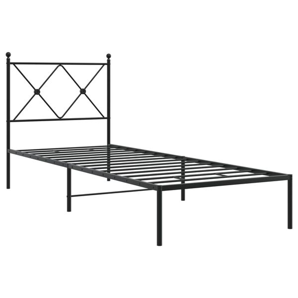 vidaXL Bettgestell mit Kopfteil Metall Schwarz 80x200 cm