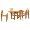 vidaXL Garten Essgruppe 5 stk. Braun Massivholz Teak