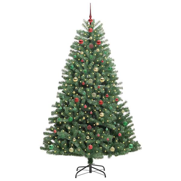 vidaXL K&uuml;nstlicher klappbarer Weihnachtsbaum mit 300 LEDs Gr&uuml;n 240 cm