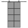 vidaXL Schiebet&uuml;r mit Beschlag Schwarz 102,5x205 cm Hartglas