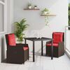 vidaXL Garten Essgruppe 3 pcs Grau Poly Rattan