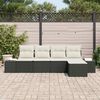vidaXL Sofa Set mit Kissen 5 pcs Schwarz Poly Rattan