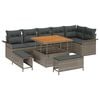 vidaXL Gartensofa-set 9 Stk. Grau Poly-Rattan