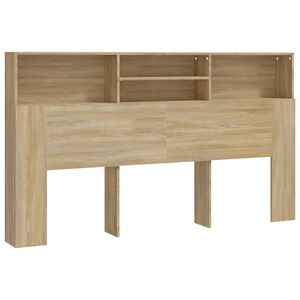 vidaXL Bett-Kopfteil mit Ablagen Sonoma-Eiche 180x19x103,5 cm