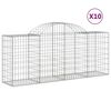 vidaXL Gabionen mit Hochbogen 10 Stk. 200x50x80/100cm Verzinktes Eisen