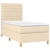 vidaXL Boxspringbett mit Matratze & LED Creme 80x200 cm Stoff