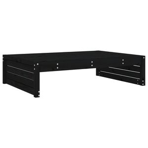 vidaXL Gartenhocker Schwarz 120x80 cm Massivholz Kiefer