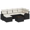 vidaXL Sofa Set mit Kissen 7 pcs Schwarz und Wei&szlig; Poly-Rattan