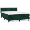 vidaXL Boxspringbett mit Matratze Dunkelgr&uuml;n 140x200 cm Samt