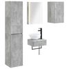 vidaXL Badezimmerm&ouml;bel-Set 5 pcs Betongrau Ingenieurholz und Glas