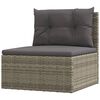 vidaXL 4-tlg. Garten-Lounge-Set mit Kissen Grau Poly Rattan