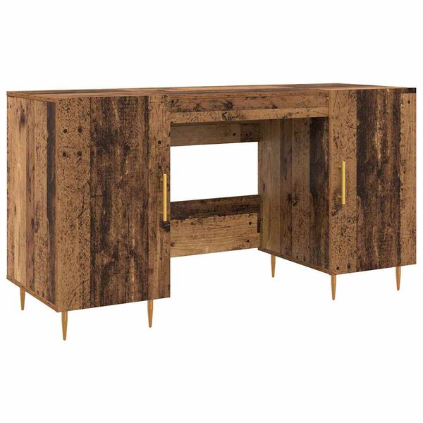 vidaXL Schreibtisch mit Regal Altholz 140 x 50 x 75 cm Holzwerkstoff