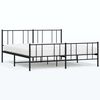 vidaXL Bettgestell mit Kopf- und Fu&szlig;teil Metall Schwarz 193x203 cm