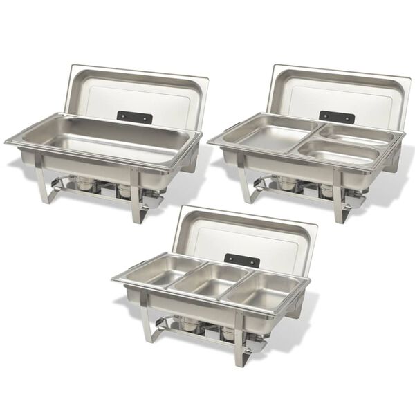 vidaXL Chafing Dish Set 3-tlg. Edelstahl