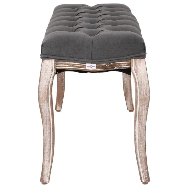 vidaXL Bank Leinen Massivholz 110x38x48 cm Dunkelgrau