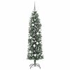 vidaXL K&uuml;nstlicher schlanker Weihnachtsbaum Gr&uuml;n und Wei&szlig; 180 cm