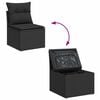 vidaXL Garten-Sofa-Set mit Speicher 8 pcs Schwarz Poly Rattan