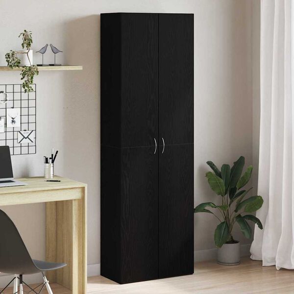 vidaXL B&uuml;roschrank Schwarz Eichen-Optik 60 x 32 x 190 cm Holzwerkstoff