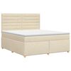 vidaXL Boxspringbett mit Matratze Creme 140 x 200 cm Stoff