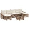 vidaXL Gartensofa-set Verstellbar 8 pcs Beige Poly-Rattan