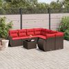 vidaXL 9-teiliges Gartensofa-Set mit Kissen, braun, Polyrattan