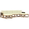 vidaXL Outdoor-Sofagarnitur mit Kissen 6 pcs Natur und Creme