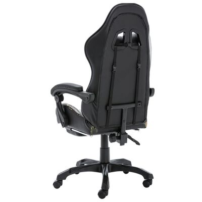 vidaXL Gaming-Stuhl mit Fußstütze Schwarz und Tarnmuster Kunstleder