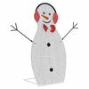 vidaXL Beleuchtete Schneemann Familie 3 pcs Warmes Weiß Polyester