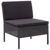vidaXL 8-tlg. Garten-Lounge-Set mit Auflagen Poly Rattan Schwarz
