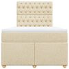 vidaXL Boxspringbett mit Matratze Creme 120x200 cm Stoff