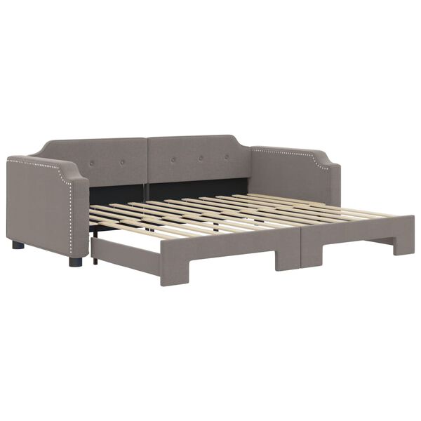 vidaXL Tagesbett Ausziehbar Taupe 80x200 cm Stoff