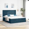 vidaXL Ottoman-Bett mit Matratzen & LEDs Dunkelblau 180x200 cm Samt